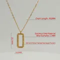 18K gold plated stainless steel necklace with textured rectangular twist pendant - 18K Gold / Gold
