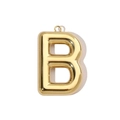 Detailansicht eines 3D-spiegelpolierten goldenen Buchstaben B Halskettenanhängers - Buchstabe B / Gold