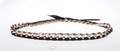 Handmade woven gold chain with black leather strap and ribbon bow tie accessory - 56-58cm / Gold Metal Chain Black Ribbon Bow Decoration (AB32)