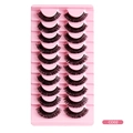 10 pairs of Russian volume fake eyelashes with CD02 style on a pink tray base - Russian Thick Voluminous Style (CD02)