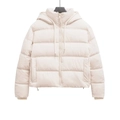 Veste à capuche beige pour femme avec fermeture éclair et poignets élastiques coupe-vent - XS / Blanc