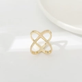 Minimalist X-shaped gold silk scarf buckle accessory with a polished metallic finish - BZ051-1 Large Gold X-Shape Cross