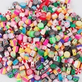 Mix of colorful candy and dessert polymer clay beads for DIY children jewelry making - Cake Candy