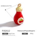 Waterproof red tomato charm alloy pendant with golden loop for DIY necklace making - Tomato Style (PJ92612)