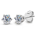 Elegant S925 silver stud earrings with moissanite stones and six-prong classic setting - 925 Silver / Star Dot