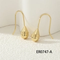 Wassertropfen-Ohrringe in Gold mit strukturierten Rillen und spiegelpoliertem Finish - Gold 18*25mm Wassertropfen
