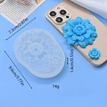 Moule en silicone fleur 3D pour chocolat et savon avec dimensions précises incluses - Style Fleur Combiné Ovale (2)