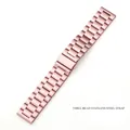 Cinturino per orologio a tre maglie in acciaio inossidabile color oro rosa - 20mm / Rosa (Solido)