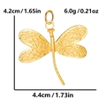 Golden dragonfly pendant charm in 18k plated stainless steel, size 4.2cm x 4.4cm - Gold - Dragonfly
