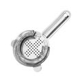 Polished silver stainless steel Hawthorne cocktail strainer with spiral spring - Cross Hole Strainer