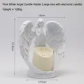 Large white angel candle holder with LED electronic candle for home decor - Pure White - Large Angel Candlestick (With LED Candle)