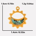 Golden sun pendant with colorful shell inlay, size 1.8x1.4cm and weight 1.2g - Gold-Abalone Shell Pendant