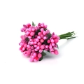 Pink frosted artificial berry stems for floral arrangements and gift box decoration - Large Bag / Rose Red