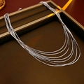 Collana multifilo argento a maglia serpente con chiusura regolabile in una scatola - Argento