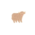 Cute enamel Highland Cow brooch in beige and gold finish for backpacks and clothing - Highland Cow (C2018)
