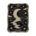 The Moon Tarot Emaille-Anstecknadel in Gold und Schwarz mit himmlischen Mustern - Mond