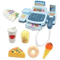 Sky blue kids cash register toy set with toy scanner and assorted play food accessories - Blue Cash Register Bag (Non-Pressable Buttons)