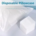 White disposable pillowcase made of thickened non-woven fabric for hygienic hotel travel use - White Pillowcases Elastic Band (2PCS)