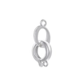 Macro detail of a dual-ring spring connector for necklaces and bracelets in bright silver - VK221 (12mm*29mm) / White Gold
