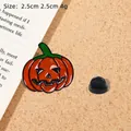 Halloween pumpkin enamel pin badge with spooky expression, 2.5cm x 2.5cm size - Funny Jack-O-Lantern