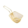 Mini cestello per friggere quadrato in acciaio inox dorato con manico per snack - Piccolo / Oro