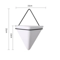 Modern white geometric triangle wall planter with black metal bracket 15x21cm - Medium / White Pot - Black Frame