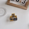 Pinza para el pelo cuadrada de acetato con diseño de carey de estilo francés - Estampado de leopardo