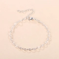 Poliertes Silberarmband mit ovalen Gliedern und verstellbarem Karabinerverschluss aus Metall - Silber