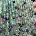 Natural multi-color fluorite round beads with purple and green translucent textures - Natural Fluorite 4mm (Approx. 90pcs) Strand