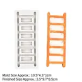 Ladder shaped silicone mold for fondant and resin with orange finished product display - Ladder / Gray