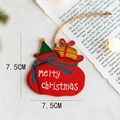 Style H red gift bag wooden Christmas ornament with tree and merry christmas print - Big Red Bag (Style H)