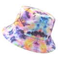 Cappello da pescatore reversibile con motivo tie-dye colorato in blu e viola - 58cm / Tie-dye Aurora Fantasma (Colore 18)