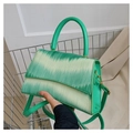 Borsa a mano sfumata verde alla moda con trama granulosa e finiture dorate lusso - Verde