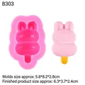 Stampo in silicone a coniglio B303 per dolci svizzeri e fai-da-te, 5,8x8,2x2,8cm - B303/Forma Coniglio / Rosa