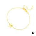 Minimalist 18K gold plated bracelet featuring a stylish letter K charm and lobster clasp - Letter K