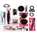 Comprehensive professional hair styling tool set with hair loops, combs, and pins - Set 3 (4-Piece Set + 13 New Tools)