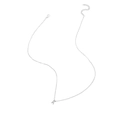 Minimalist silver chain necklace featuring a polished letter K pendant and lobster clasp - Letter K Style (XL2131【K】)