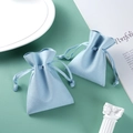 Light blue microfiber drawstring jewelry pouch for elegant accessory storage - Microfiber Drawstring Pouch / 5*9cm / Light Blue