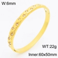 6mm 18K gold plated woven cuff bracelet with sparkling cubic zirconia stones - Geometric Woven Texture Style (KB210747-KSZ)