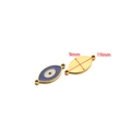 Blue Evil Eye enamel oval pendant with gold edge and 19mm size dimensions - 9*19mm Gold Oval Evil Eye (Blue)