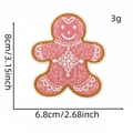 Toppa ricamata a forma di omino di pan di zenzero rosa con dimensioni 8 cm x 6,8 cm - 1# Omino di Pan di Zenzero