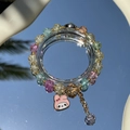 Chic multi-color beaded bracelet featuring a pink My Melody charm and crystal accents - S020-pink My Melody Mixed Color Burst Bracelet #sz429