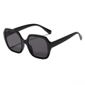 Gafas de sol retro negras de gran tamaño con cristales gris oscuro y montura vintage - Montura Negra Lente Gris