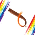Long straight clip-in hair extension with brown to bright orange gradient finish - Brown to Orange Gradient (57H)