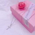 Collana con ciondolo a croce in argento sterling S925 con zirconi in confezione regalo - Ciondolo con Catena da 40+5cm / Argento 925
