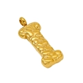 Golden letter I pendant with irregular embossed texture on a clean white background - Letter I - Gold Pendant