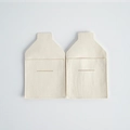 Bolsa de microfibra crema para joyas con solapa en forma de botella para regalos - 8*8cm / Blanco Roto