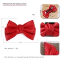 Elegante rode PU-leren strik haarclip met veerclip en gedetailleerde afmetingen - Rood