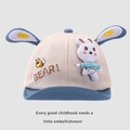 Dettagli del ricamo a coniglio su un cappellino da neonato in cotone morbido - Neonato 0-3 anni 45-48CM / Blu