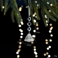 Transparent acrylic snowflake drop ornament for Christmas tree decor with metal bell - Metal Mesh Bell Style